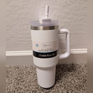 NEW - Mainstays Brand - White BPA Free 40 oz (1.2 L) Double Walled Tumbler Cup